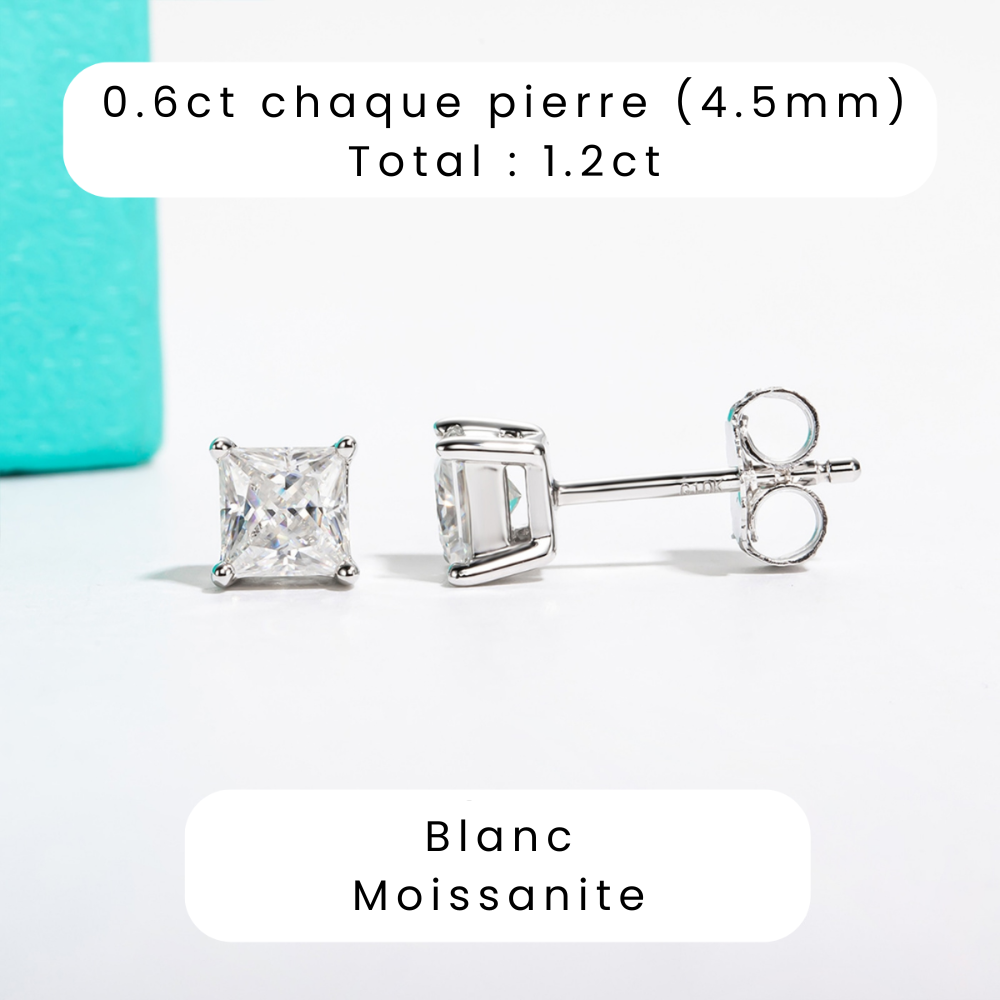 Boucle d'oreille Princesse Tige en Or 10k