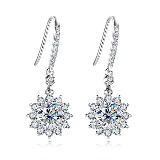 Boucle d'oreille Goutte Tournesol Moissanite