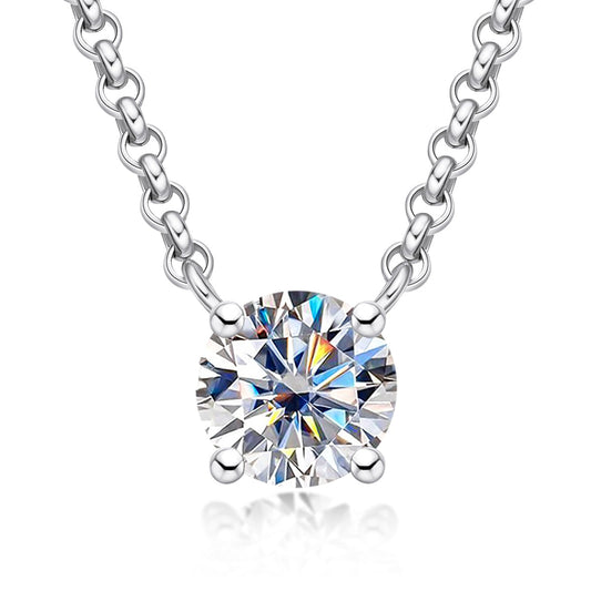 Collier Point de Lumière 4 Griffes Moissanite