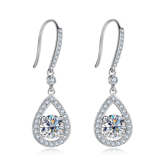 Boucle d'oreille Goutte Poire Moissanite