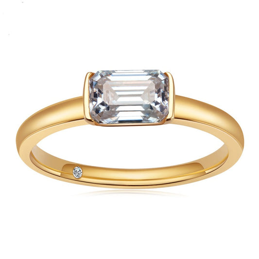 Bague Lauren Moissanite Émeraude