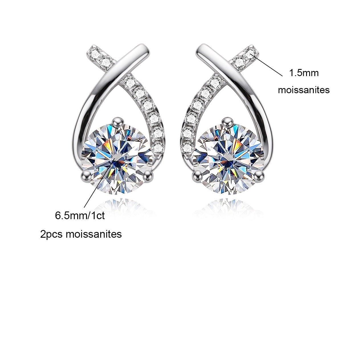 Boucle d'oreille Aurora Moissanite