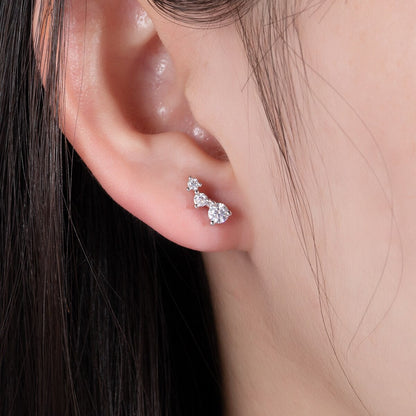 Boucle d'oreille Trio Moissanite