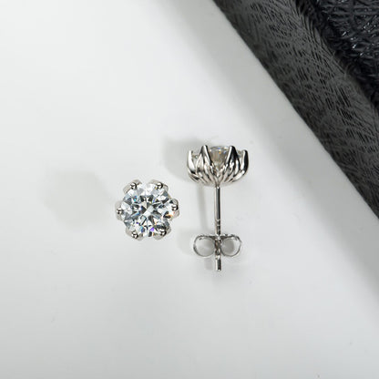 Boucle d'oreille Fleur de Lotus Moissanite