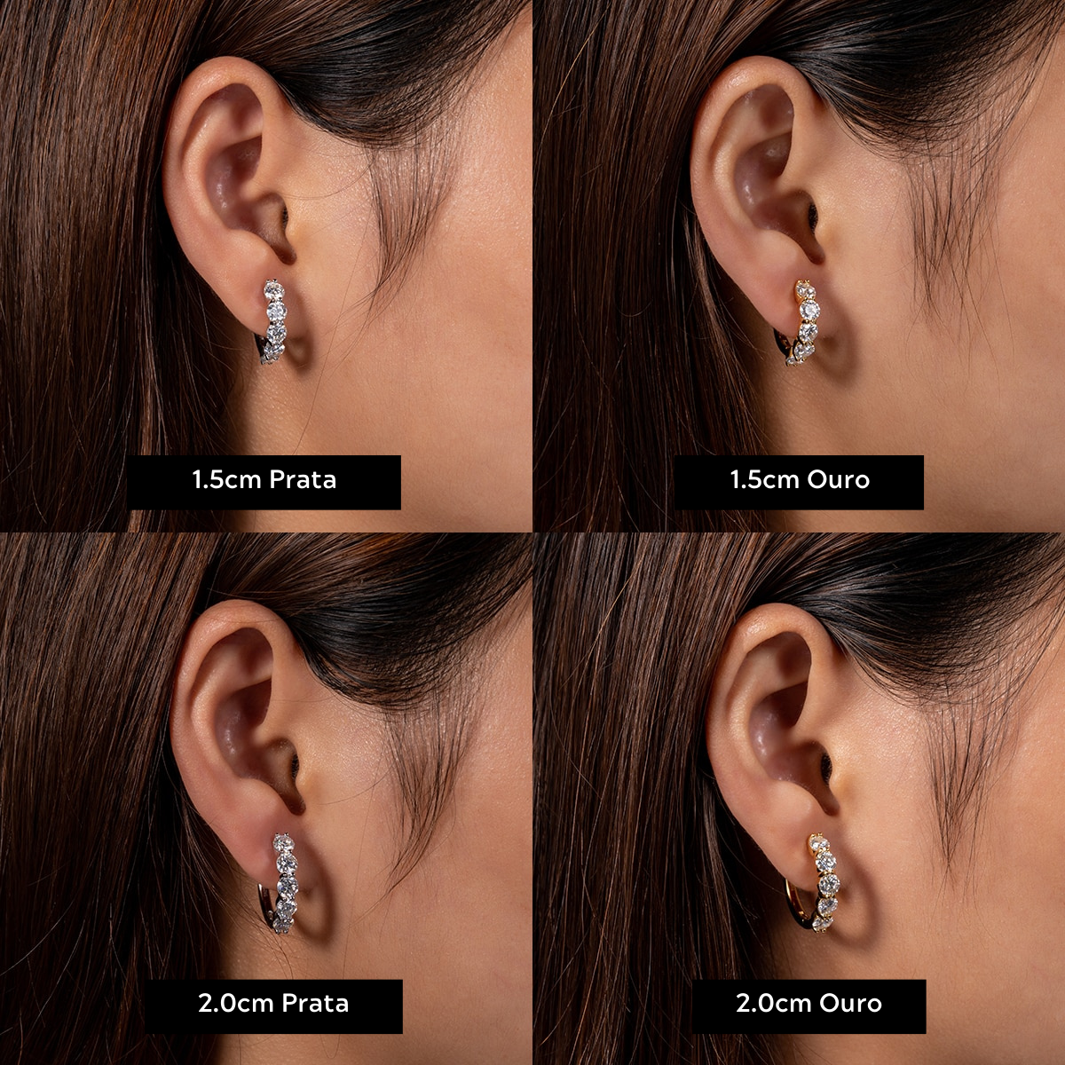 Boucle d'oreille Anneau Moissanite