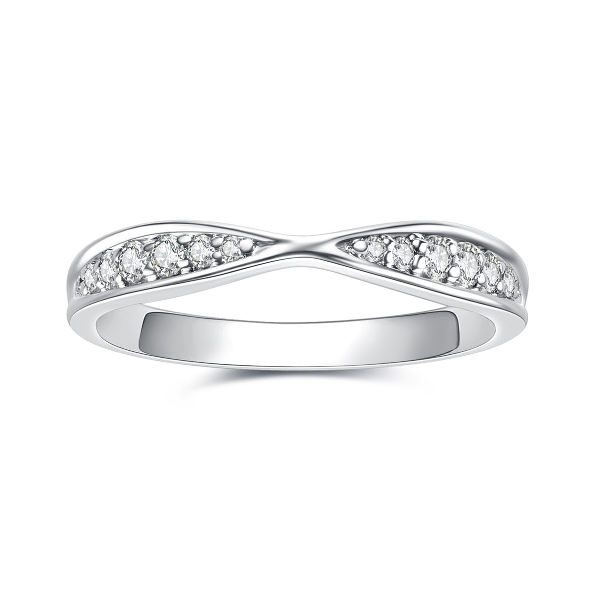 Bague Demi-Alliance Infinity Moissanite