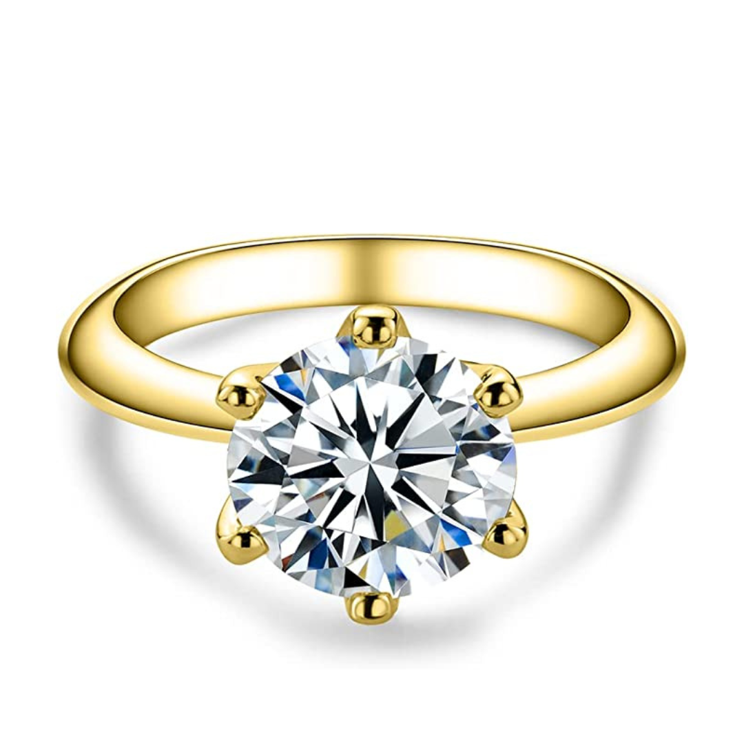 Bague Solitaire Gold Moissanite