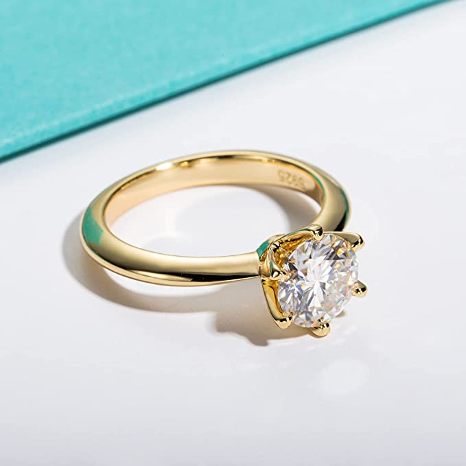 Bague Solitaire Gold Moissanite