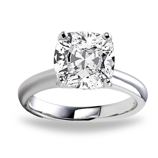 Bague Solitaire Coussin Moissanite