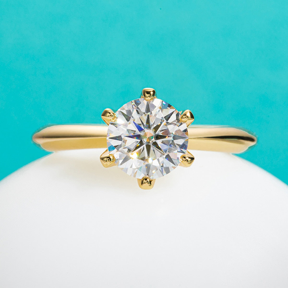 Bague Solitaire Gold Moissanite