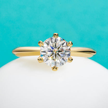 Bague Solitaire Gold Moissanite