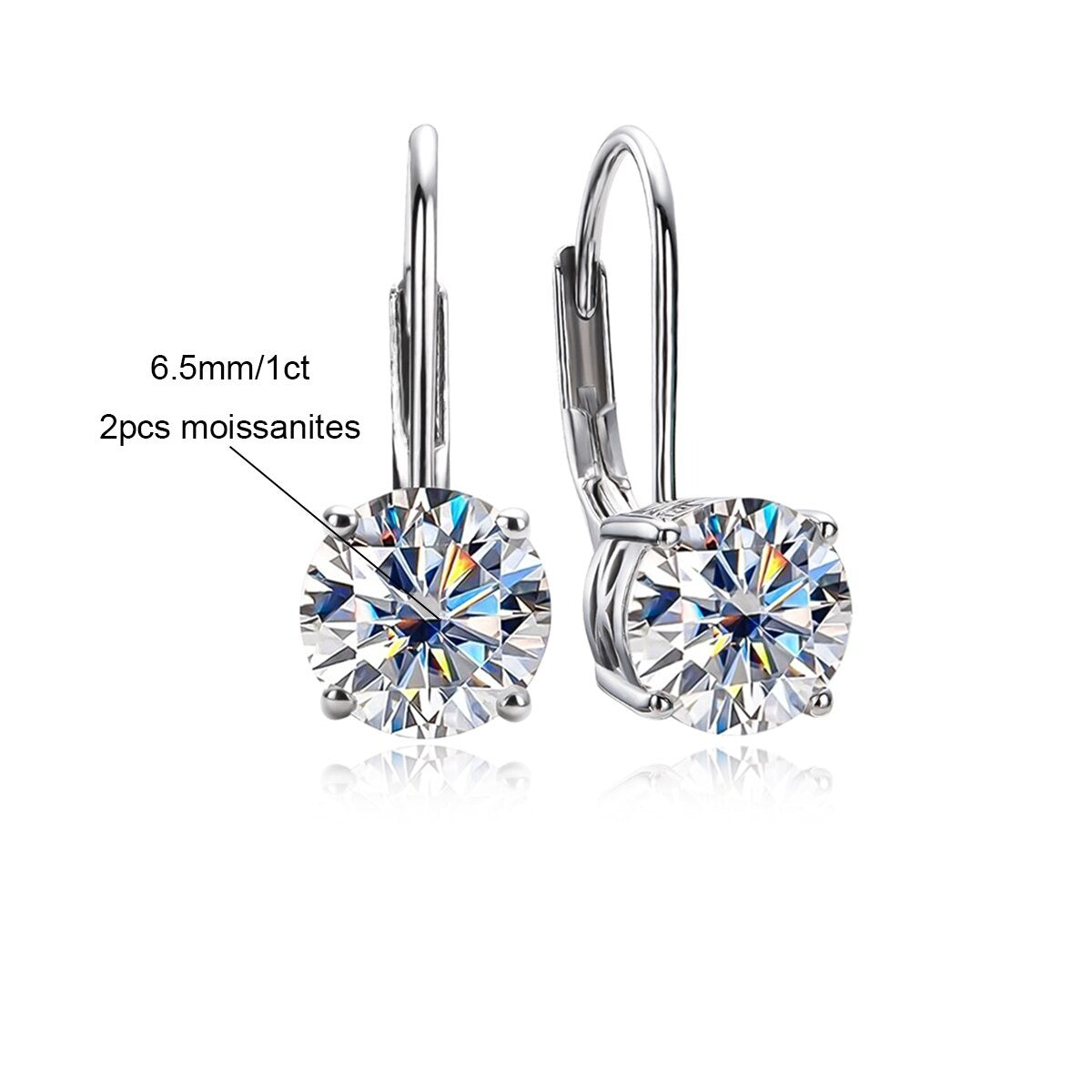 Boucle d'oreille Goutte Moissanite