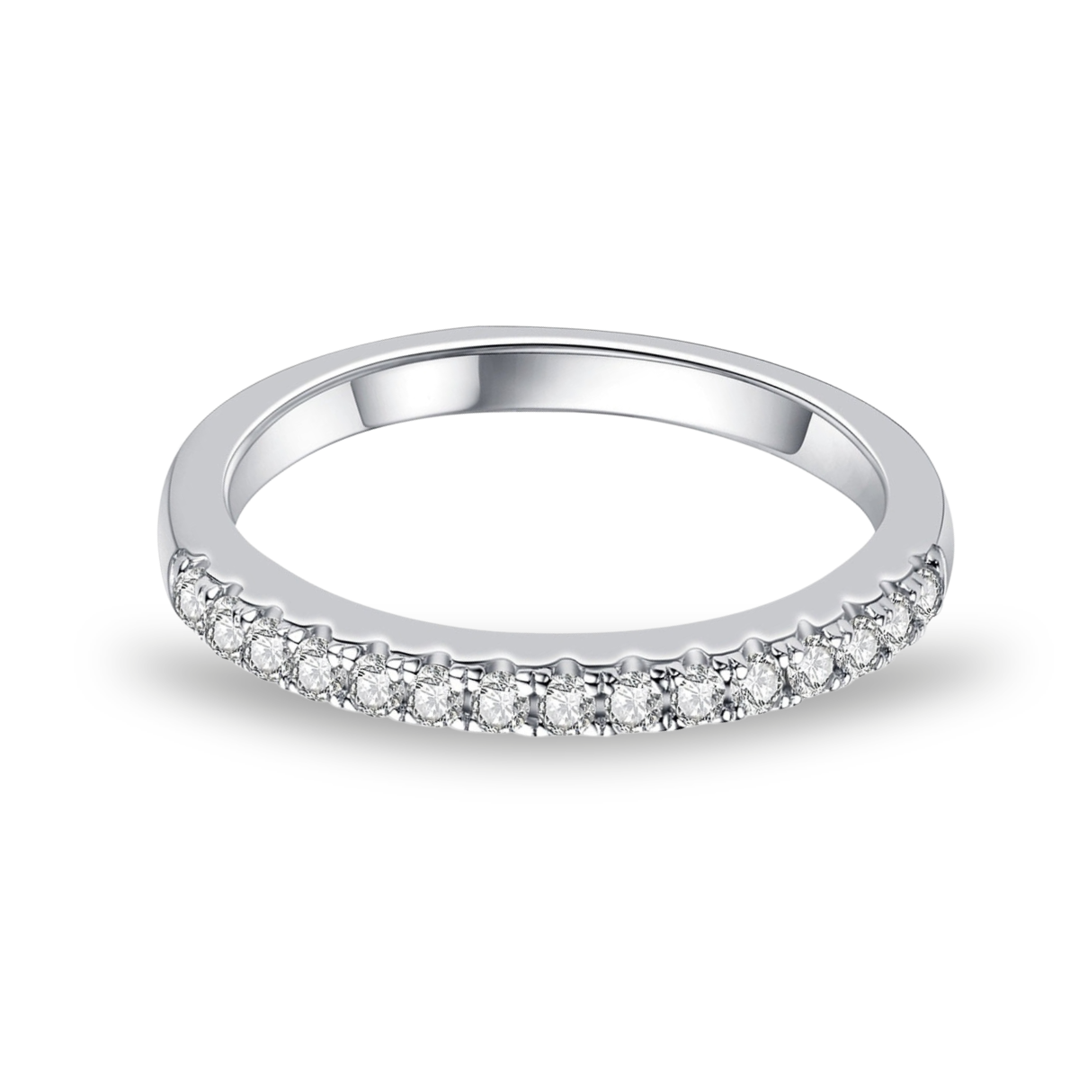 Bague Demi-Alliance Slim Moissanite