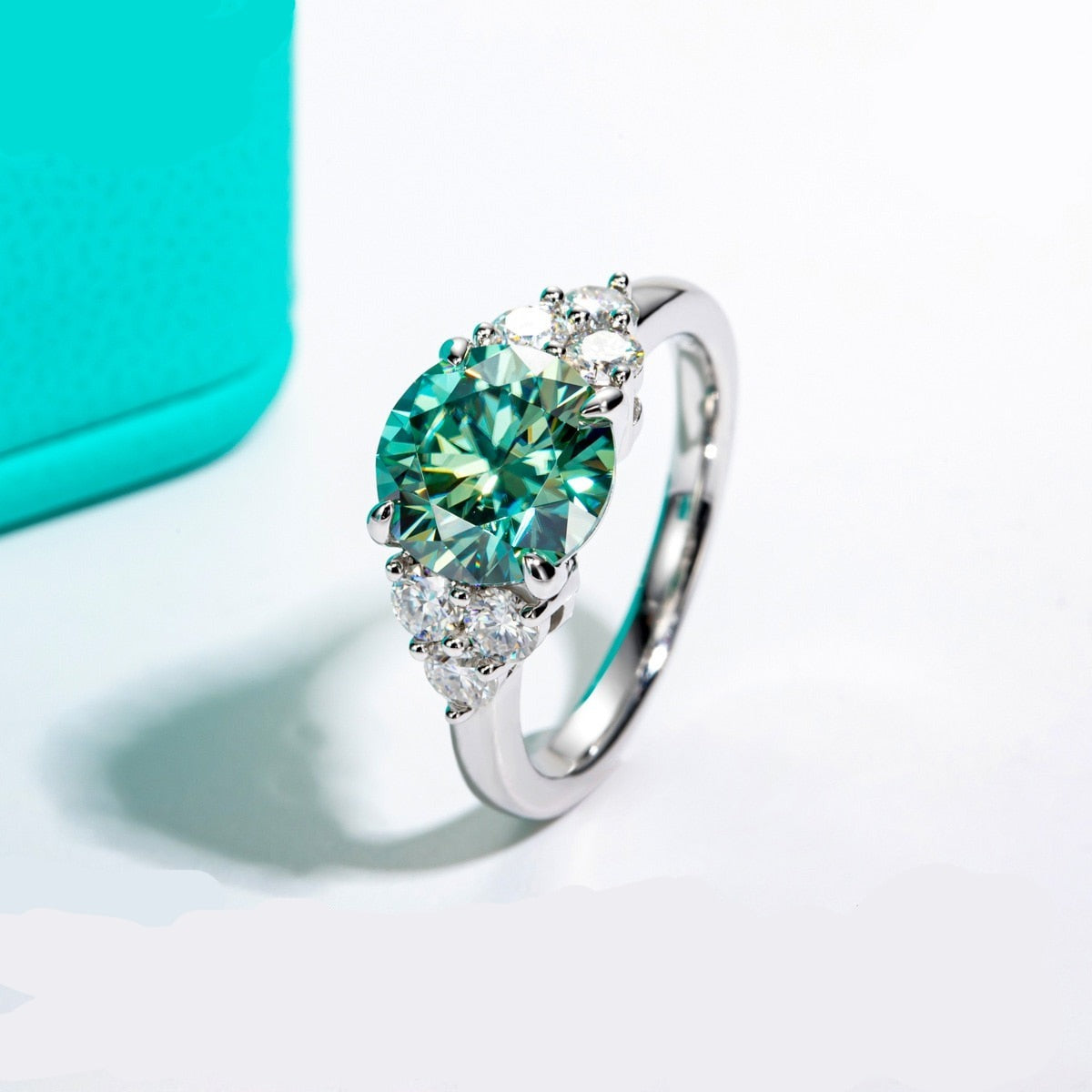 Bague Luxe Moissanite Vert