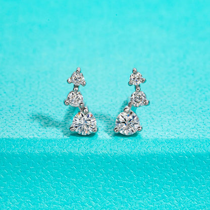 Boucle d'oreille Trio Moissanite