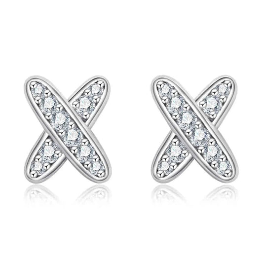 Boucle d'oreille Cross Moissanite