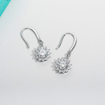 Boucle d'oreille Goutte Tournesol Moissanite