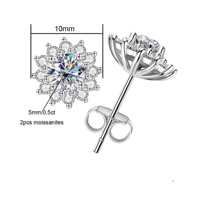 Boucle d'oreille Tournesol Moissanite