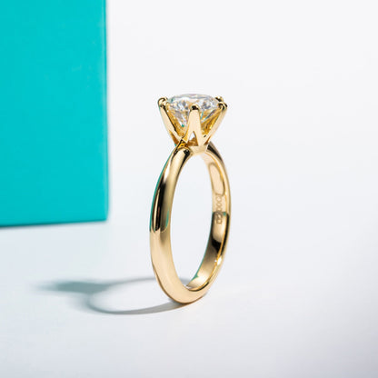 Bague Solitaire Gold Moissanite