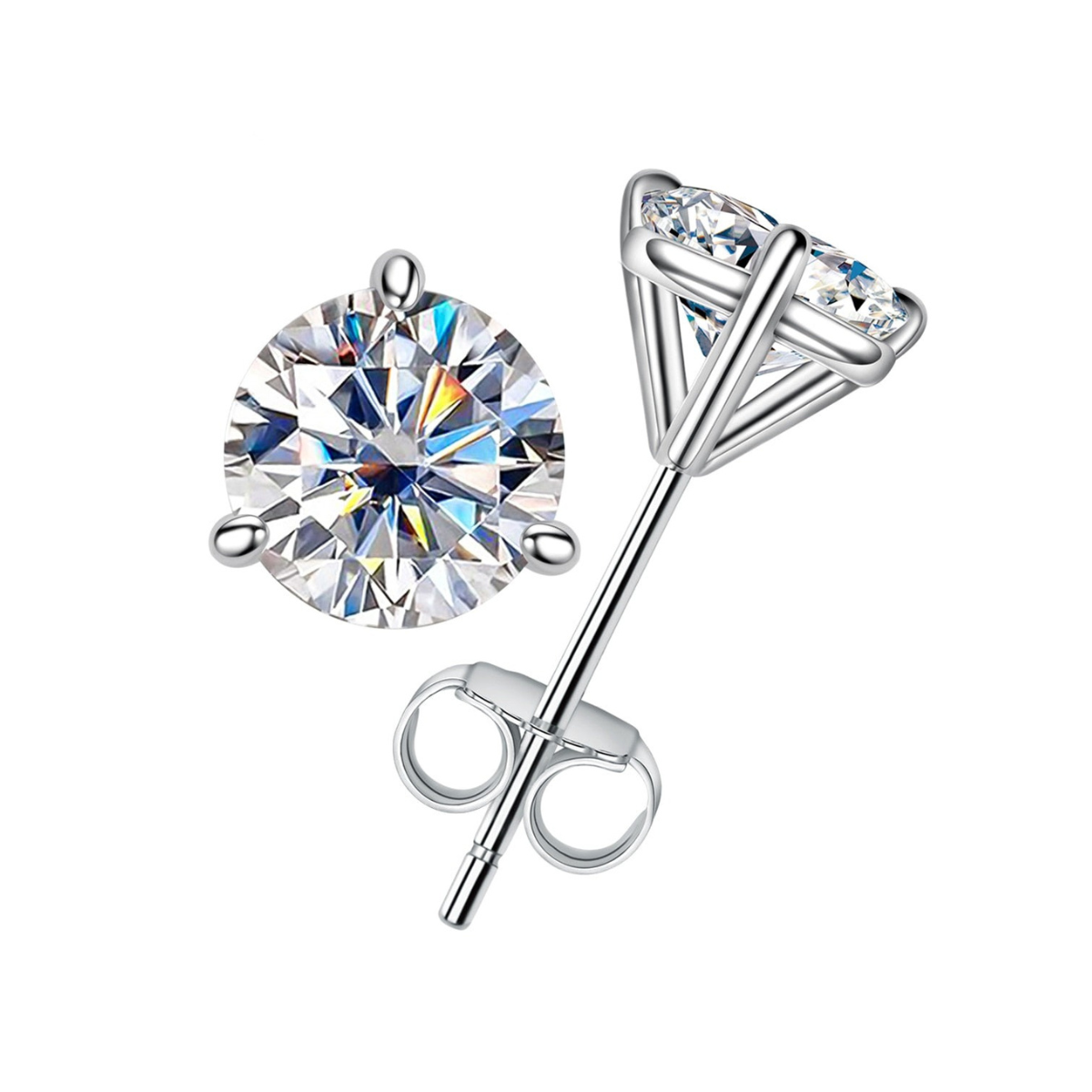 Boucle d'oreille Solitaire 3 Griffes Moissanite