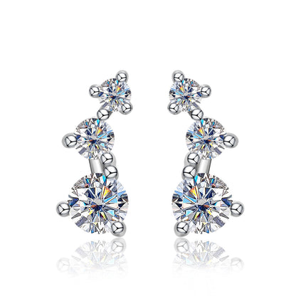 Boucle d'oreille Trio Moissanite